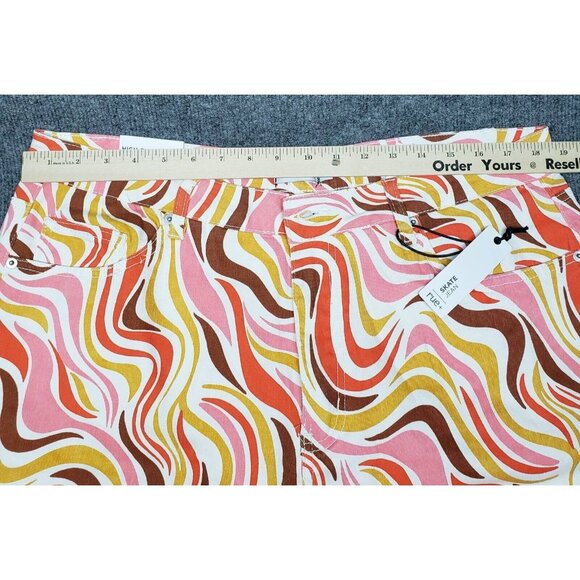 Rue21 Jeans Womens Plus 2X Multicolor Denim Skate Straight Leg Wavy Stretch New - Picture 7 of 12